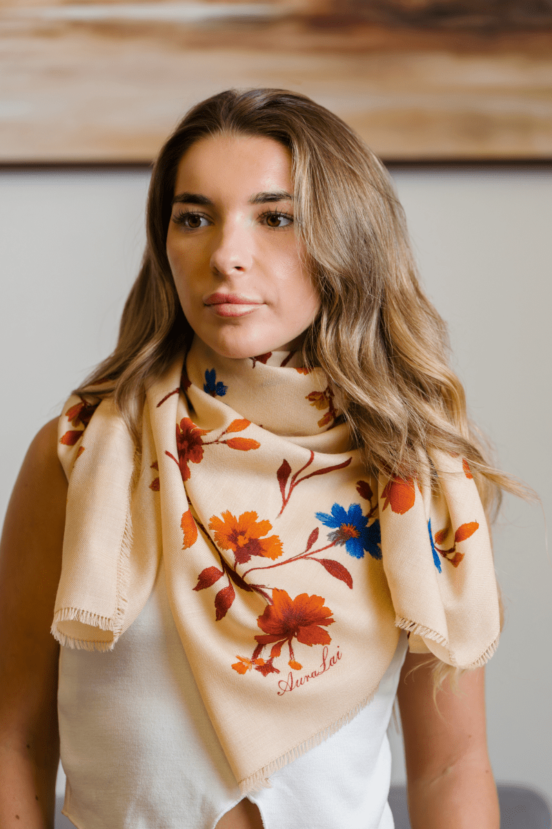 Aura Cashmere Breastfeeding Cover - Autumn Bloom - AuraLai