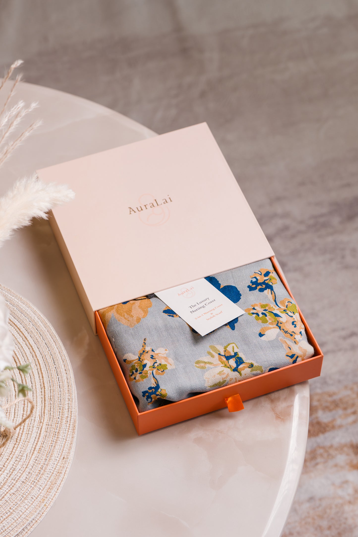 Aura Premium Breastfeeding Cover - Petal Sky