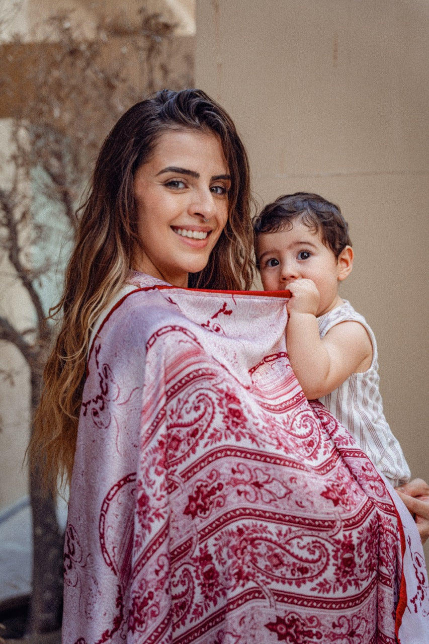 Red UK Breastfeeding Cover - Auralai