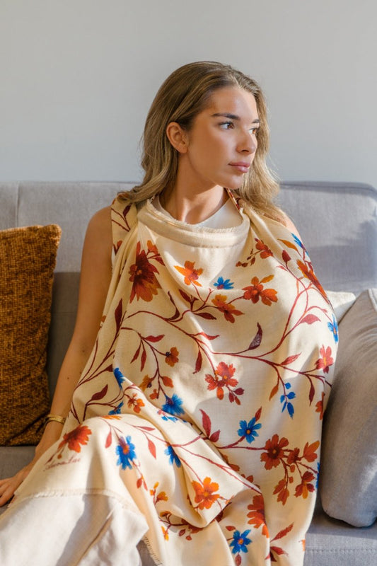 Aura Cashmere Breastfeeding Cover - Autumn Bloom - AuraLai