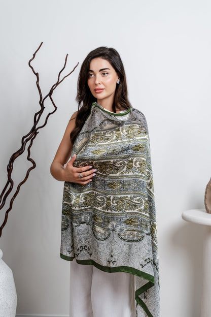Breastfeeding Cover in Dune Bloom - AuraLai