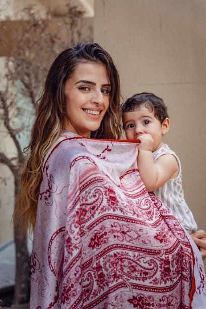 Breastfeeding Cover in Sunset Rose - AuraLai